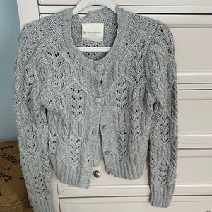 Like new Sparkly Lucky Brand Gray Women's Knit Cardigan
